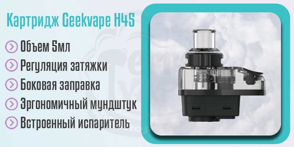 Основные параметры картриджей картриджей Geekvape H45